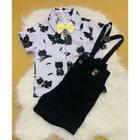 Conjunto Menino Infantil Luxo Temático Batman +Bermuda Preta