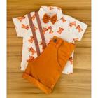 Conjunto Menino Infantil Luxo Temático Rei Leão Simba +Bermuda Caramelo