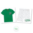 Conjunto Menino Kyly Camiseta Algodão Bermuda Moletom Mesclado Leve Verde/Branco