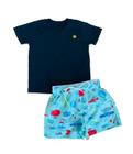 Conjunto Menino Verão Camiseta e Short de Piscina Papilloo