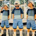 Conjunto menino verão masculino infantil menino Kvani Joy camisa e bermuda shorts tamanhos 2 ao 12
