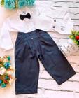 Conjunto Meninos Kanga Social Branco E Azul Royal Colete