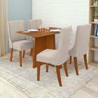 Conjunto Mesa 120cm Celebrare Tampo Mdf no Glass e 4 Cadeiras Celina - Móveis Lopas