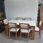 Conjunto Mesa 160x90cm com 6 cadeiras De Telhinha