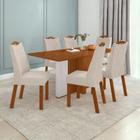 Conjunto Mesa 170cm Astrid Tampo Mdf no Glass e 6 Cadeiras Vênus