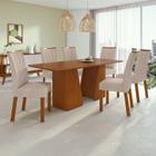 Conjunto Mesa 170cm Tampo Mdf no Glass Luxor e 6 Cadeiras Apogeu - Móveis Lopas