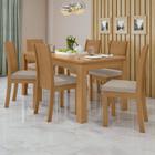 Conjunto Mesa 180x90cm Tampo MDF 6 Cadeiras Athenas Móveis Lopas