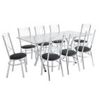 Conjunto Mesa 8 Cadeiras Cromado Unimovel Móveis