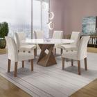 Conjunto Mesa Barcelona 120cmx120cm 6 Cadeiras Espanha Tampo Plus Redondo Vidro Yescasa