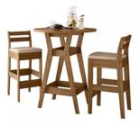 Conjunto Mesa Bistro com 2 Banquetas Cedro Gold Celta Moveis