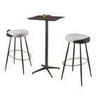 Conjunto Mesa Bistrô Copa Ébano com 2 Banquetas Metal Grafite