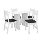 Conjunto mesa com 4 cadeiras branco poliman