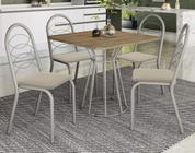 Conjunto Mesa com 4 Cadeiras CMC908NK Linha Crome Combos Kappesberg Crome