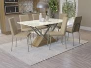 Conjunto Mesa com 6 Cadeiras CMC884NK Linha Crome Combos Kappesberg Crome