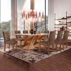 Conjunto Mesa com Vidro e 8 Cadeiras 200cmx90cm Barcelona Yescasa