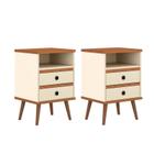 Conjunto Mesa de cabeceira 2 gavetas -Alamo- CM