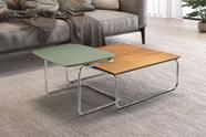 Conjunto Mesa de Centro Kairos Base Cromada LarFlex