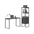 Conjunto Mesa de Computador e Armario Jessica Preto Onix - Casa H