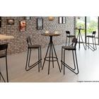 Conjunto: Mesa de Cozinha 1575 Aço c/ Tampo Madeirado 60cm e 2 Banquetas 1747 Preto/Legno - Preto/ Grafite - Preto - Carraro