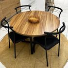 Conjunto Mesa de Jantar 1,10m e 4 Cadeiras em Aço 84,5cm