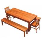 Conjunto Mesa de Jantar 2m 2 Bancos 2 Cadeiras Conforto Madeira de Demolição Peroba Rosa Natural