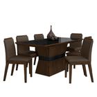 Conjunto Mesa De Jantar 6 Cadeiras Nairóbi Imbuia/preto/marrom - Móveis Arapongas - A Móveis Arapongas