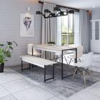 Conjunto Mesa de Jantar com 1 Banco e 4 Cadeiras Eames Base Madeira Espresso Móveis