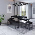 Conjunto Mesa de Jantar com 2 Bancos 2 Banquetas Estilo Industrial Active Yescasa