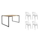 Conjunto Mesa de Jantar com 4 Cadeiras Allegra Espresso Móveis