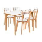 Conjunto Mesa de Jantar com 4 Cadeiras em Madeira Divino