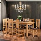 Conjunto Mesa De Jantar Com 8 Cadeiras Estofadas Madeira Maciça Nogueira Santana Shop JM