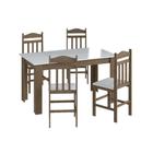 Conjunto Mesa de Jantar Elegante 4 Cadeiras Assento Estofado Móveis Canção