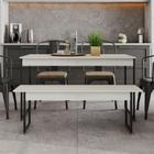 Conjunto Mesa de Jantar Industrial com 1 Banco - Snow/Preto - Compace