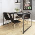 Conjunto Mesa de Jantar Industrial com 4 Cadeiras Base Madeira Eames Espresso Móveis