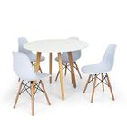 Conjunto Mesa de Jantar Laura 100cm Branca com 4 Cadeiras Charles Eames - Branca