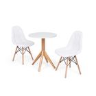 Conjunto Mesa de Jantar Maitê 60cm Branca com 2 Cadeiras Charles Eames Botonê - Branca