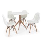 Conjunto Mesa de Jantar Maitê 80cm Branca com 4 Cadeiras Charles Eames Botonê - Branca
