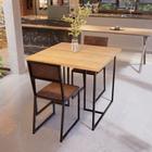 Conjunto Mesa de Jantar Quadrada Pinus 2 Cadeiras Estofado Riviera Industrial Preto