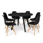 Conjunto Mesa de Jantar Redonda Amanda Preta 120cm com 6 Cadeiras Eames Eiffel - Preto - Império Brazil Business