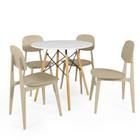 Conjunto Mesa de Jantar Redonda Eiffel Branca 80cm com 4 Cadeiras Itália - Nude - Magazine Decor