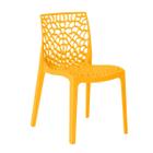 Conjunto Mesa de Jantar Redonda Talia Amadeirada Branca 120cm com 6 Cadeiras Gruvyer - Amarelo