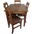 Conjunto Mesa de Madeira St Barbara + 4 Cadeiras MA Zanca