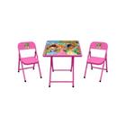 Conjunto mesa e 2 cadeiras infantil Princesas açomix rosa bebe