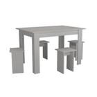 Conjunto Mesa e 4 Bancos - Nova Mobile - Branco