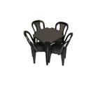 Conjunto Mesa E 4 Cadeiras Bistro Antares Preto Kit 05 Jogo