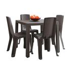 Conjunto Mesa e 4 Cadeiras Plasticas Eterna Wengue Rimax