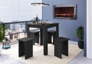 Conjunto Mesa e Banqueta Amalfi Preto- Art In Móveis