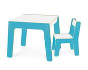 Conjunto Mesa e Cadeira Infantil - Azul - Junges