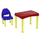 Conjunto Mesa e Cadeiras Infantil Lirous Vermelho/Azul e Amarelo Tramontina