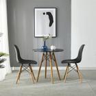 Conjunto Mesa Eiffel 80cm Preta com 04 Cadeiras Eiffel Pretas